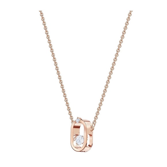 NWT Swarovski Rose Gold Oval Necklace - Picture 1 of 7